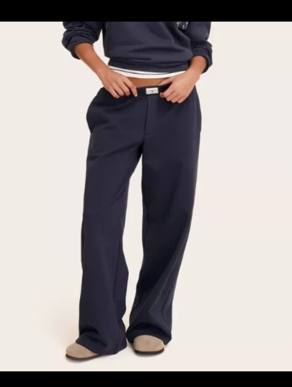 Parke Women High-Rise Sweatpants Navy Blue Plus Size .Size 2X